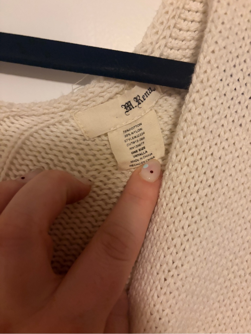 M. Rena Cream Knit Button-Front Poncho - Picture 4 of 4